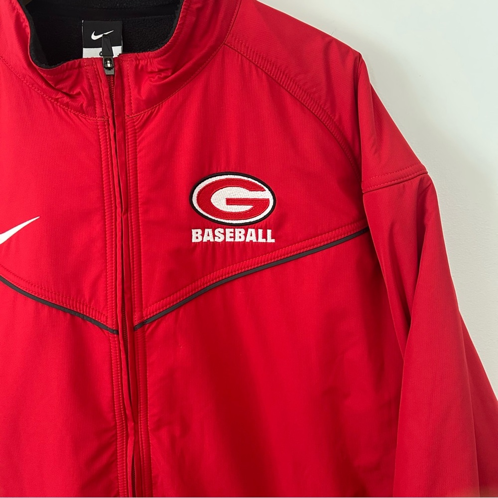 Nike Men’s Georgia Bulldogs Baseball Red Full Zip Jacket Coat Fleece Swoosh XL - Picture 2 of 8